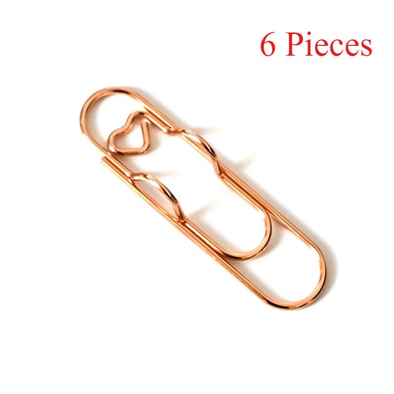 

6 шт. разноцветных многофункциональных металлических зажимов для ручек Love, зажим для бумаги с пряжкой для ручки, аксессуары для дневника, фиксированный зажим для ручки, подставка для ручки 6pcs розового золота