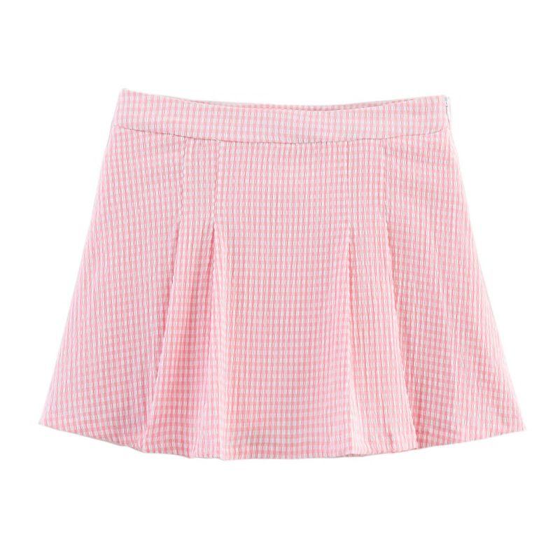 Jnleaog Autumn New Women's Clothing Fashion Style Stylish Fashion Small Check Skirt Pants 1478090