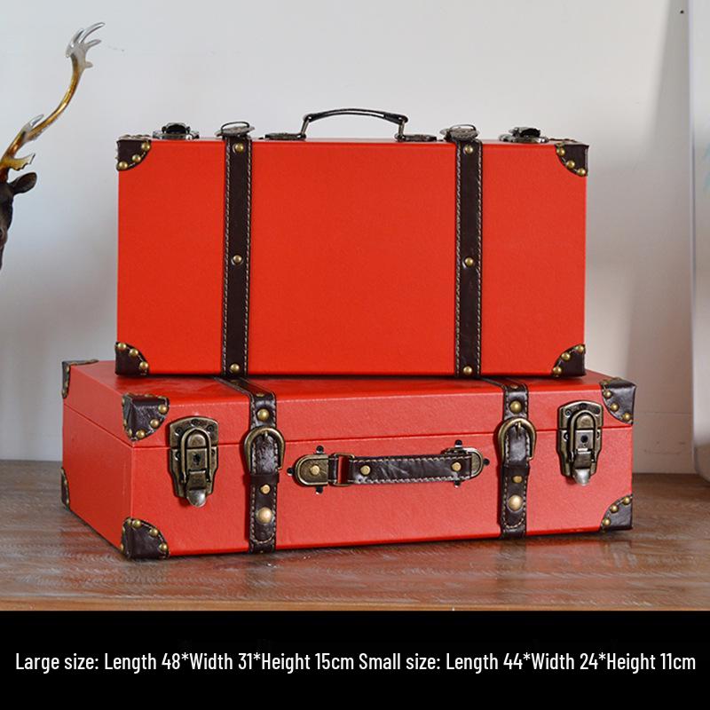 European Retro Leather Storage Box - Handbag, Clothes, and Travel Photography Prop Organizer