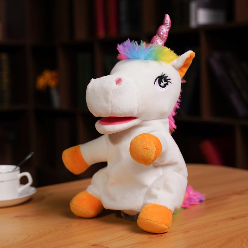 Einhorn Hahn Handpuppe Plüschtier für Kindertheater