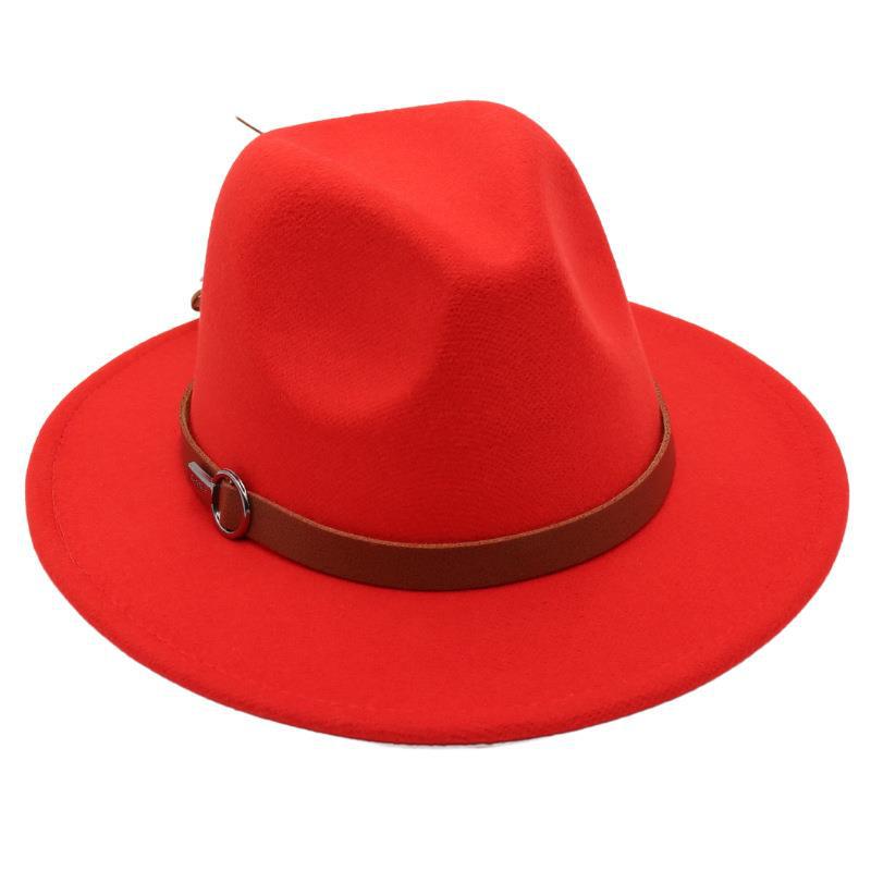 S New Retro British Top Hatsmall Belt Felt Hat Autumn And Winter European And American Jazz Hat Ins Style