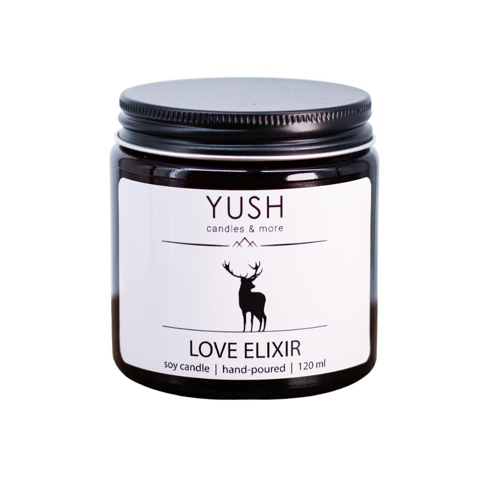 Love elixir - świeca zapachowa bergamotka mandarynka cytrusy - yush - 120ml