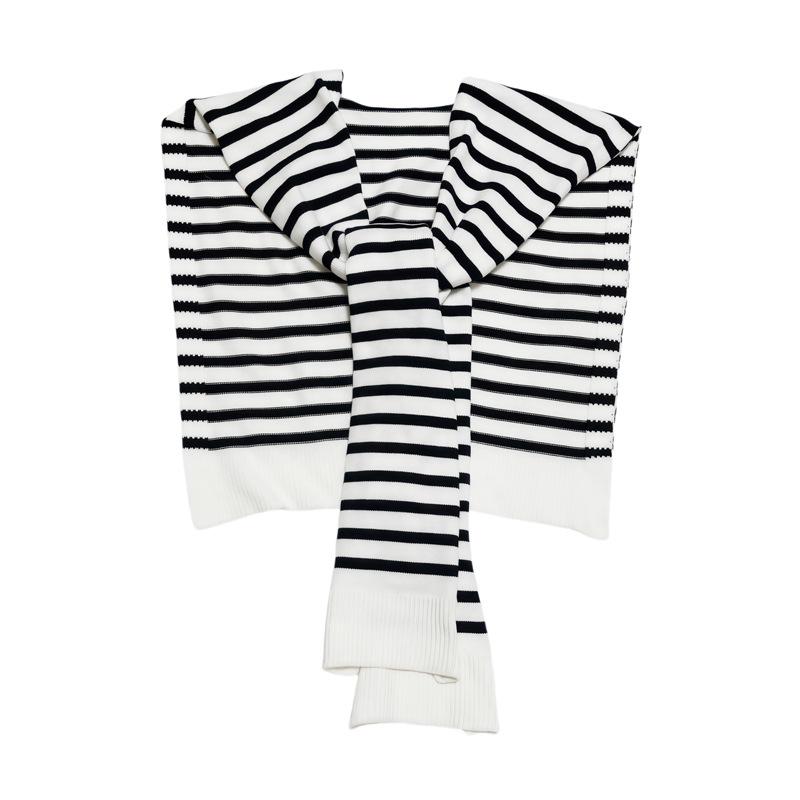 Korean Striped Shawl for Women - Lightweight Knit Cardigan for Spring, Summer, and Autumn; Ideal for Air-Conditioned Rooms
