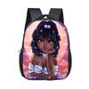 Afro African Beauty Black Princess School Backpack With Smooth Zipper And Adjustable Straps