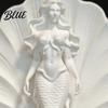 3D Printed Resin Figurine Mermaid Shell Desktop Ornament Ocean Style Standing Entrance Hall Table Decor Sculpture Minimalist for Home Office