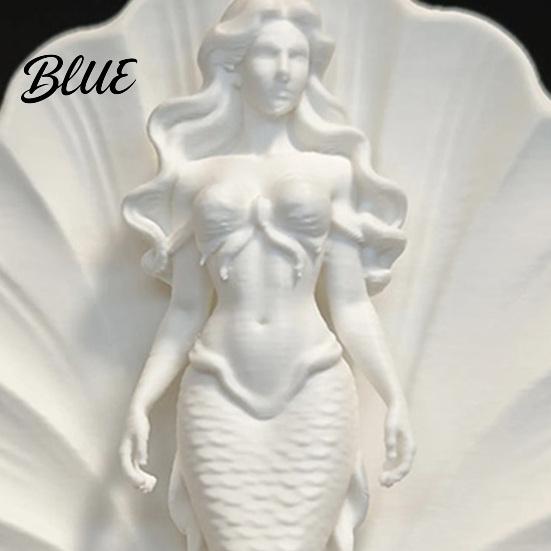 3D Printed Resin Figurine Mermaid Shell Desktop Ornament Ocean Style Standing Entrance Hall Table Decor Sculpture Minimalist for Home Office