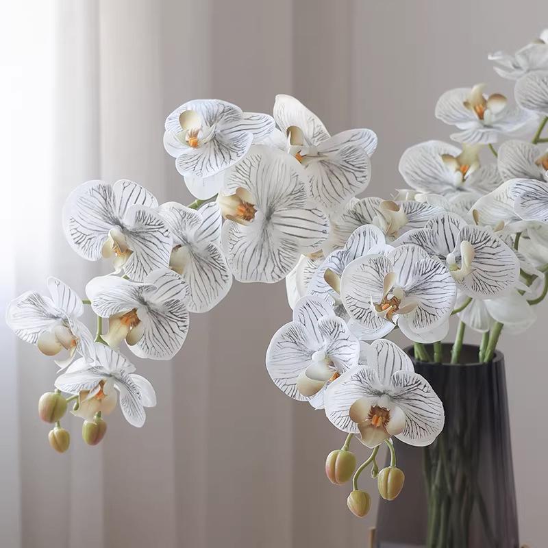Große 9-Kopf Phalaenopsis Orchidee Künstliche Blume für Hotel- oder Wohnzimmerdekoration