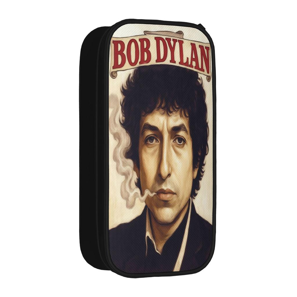 Large Capacity Pencil Pouch Bob Dylan Singer Office  Double Layer Pencil Case Stationery Girl Makeup Bags Amazing Gift