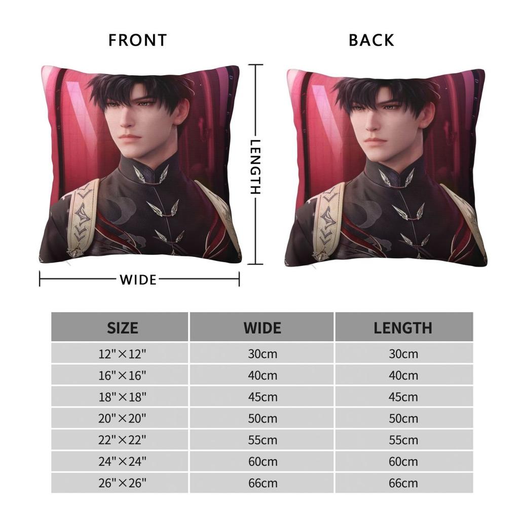 Love And Deepspace Zayne Pillowcase Printed Polyester Cushion Cover Decorative Pillow Case Cover Home Square 45X45cm