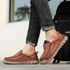 Men's Leather Casual Shoes Handmade Loafers Comfortable Men's Slip On Shoes Flat Moccasins Men's Sneakers