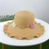 Straw hat wavy beach hat women's sun protection seaside big eaves hat sun hat spring and summer versatile sun hat wreath hat