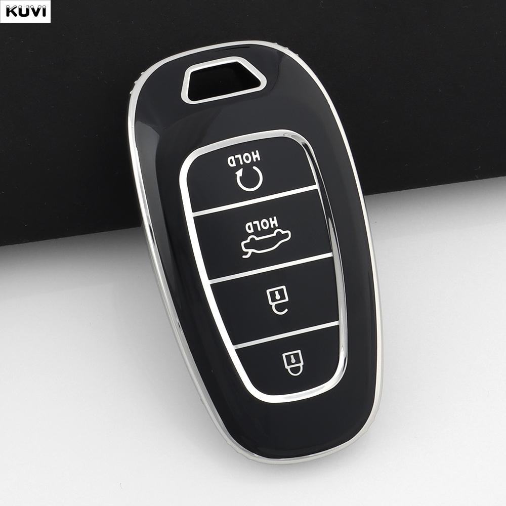 4 Button TPU Car Remote Key Case Cover For Hyundai Santa Fe Tucson 2022 NEXO NX4 Ioniq 5 Atos Prime Solaris 2021 Fob Accessories