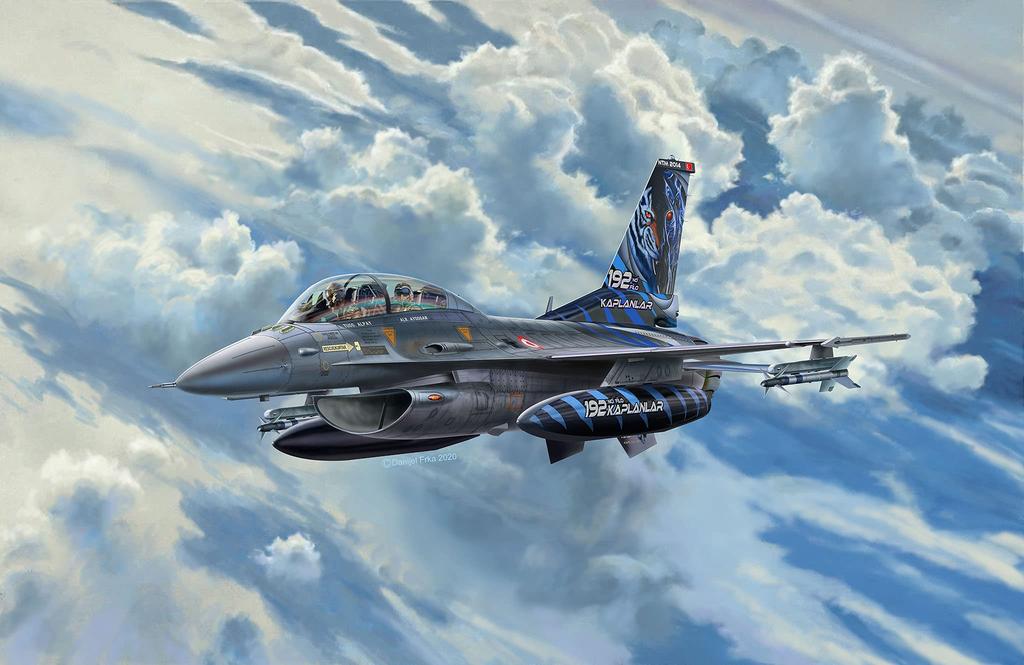 Deutscher Revell Türkische Luftwaffe Fighting Falcon Plastikmodellbausatz 03844 1/72 F-16D