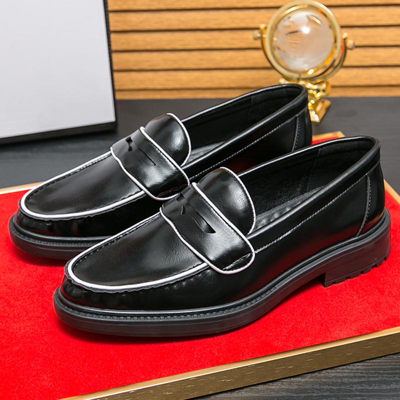 

Новые лоферы пенни Модные мужские остроносые черные коричневые туфли для платья, делового кэжуала, мужская обувь для вечеринки, свадьбы, выпускного вечера 38
