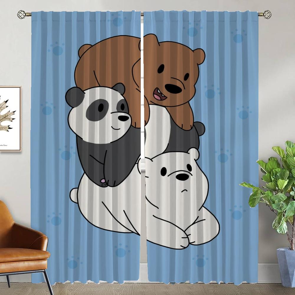 We Bear Bears Blackout Curtain for Room 2 Panel Modern Living Room Curtains Shades Home Interior Curtains Tulle for Bedroom