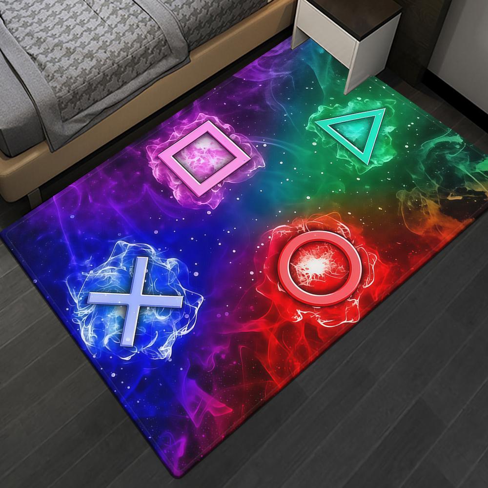 Gaming Esports Geometric Controller Pattern Carpet Mat for Boys Bedroom Gaming  large rug for Living Room Home Decoration Rug