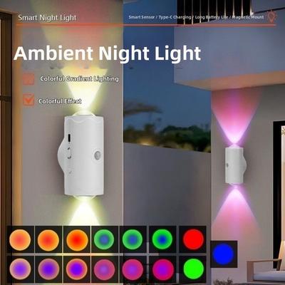 Human Sensing Motion Sensor Night Light RGB Color Changing Dimmable Function LED Closet Light Magnetic Mounting Portable