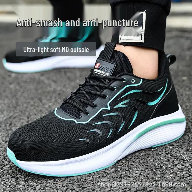 Men's Safety Work Shoes: Summer Breathable, Anti-Smash, Anti-Puncture, Steel Toe, Comfortable Construction Protection Footwear
