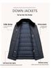 Men's Mid-Length Wool Coat with Removable White Goose Down Liner - Thickened Warm Windbreaker for Autumn/Winter Season