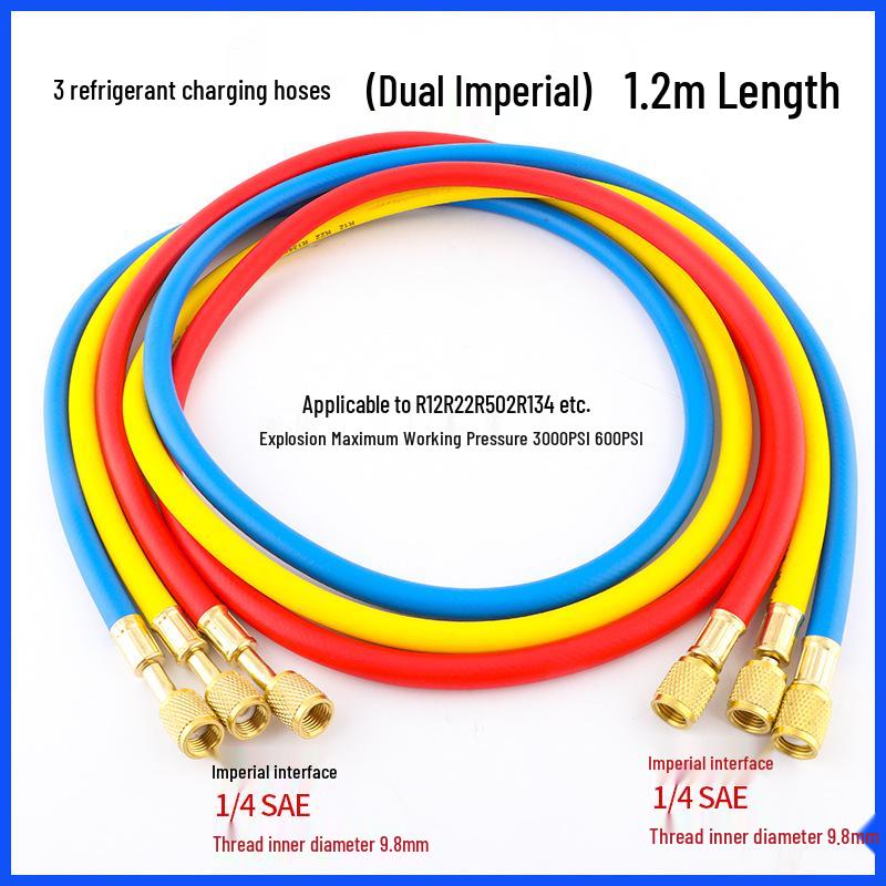 High-Pressure Refrigerant Charging Hose for Car AC (R410, R22, R134)