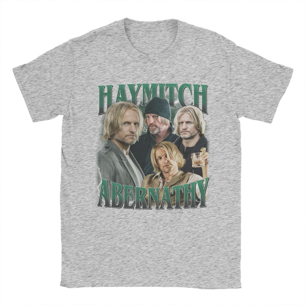 Haymitch Abernathy The Hunger Games T Shirts for Men Pure Cotton TShirts Round Collar Tee Shirt Clothing Birthday Present