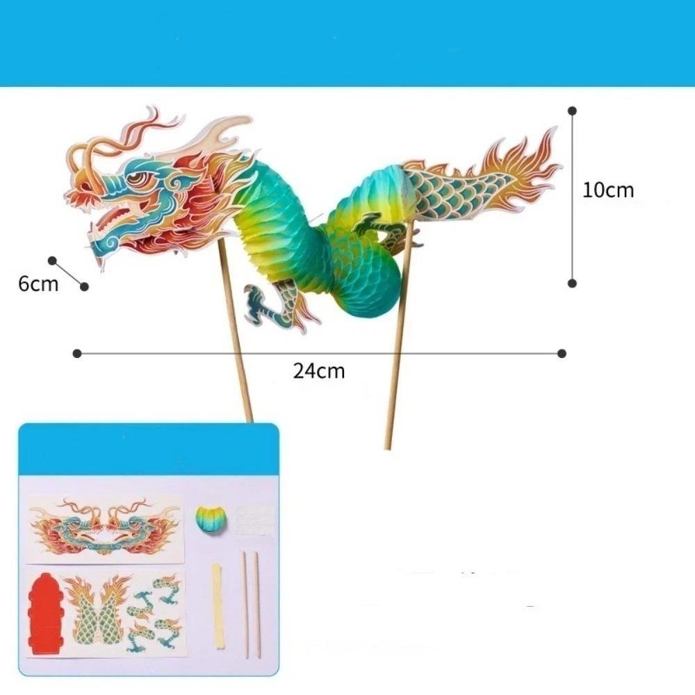 Paper Dragon Dance Props Diy Material Set Honeycomb Paper Horse Dance Props Cartoon Pattern Handmade Paper Crafts New Year Eve