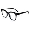 4pcs Square-Frame Reading Glasses for Women Men Minimalist Black Clear Full-Rim Frames Durable Eyewear for Computer Use
