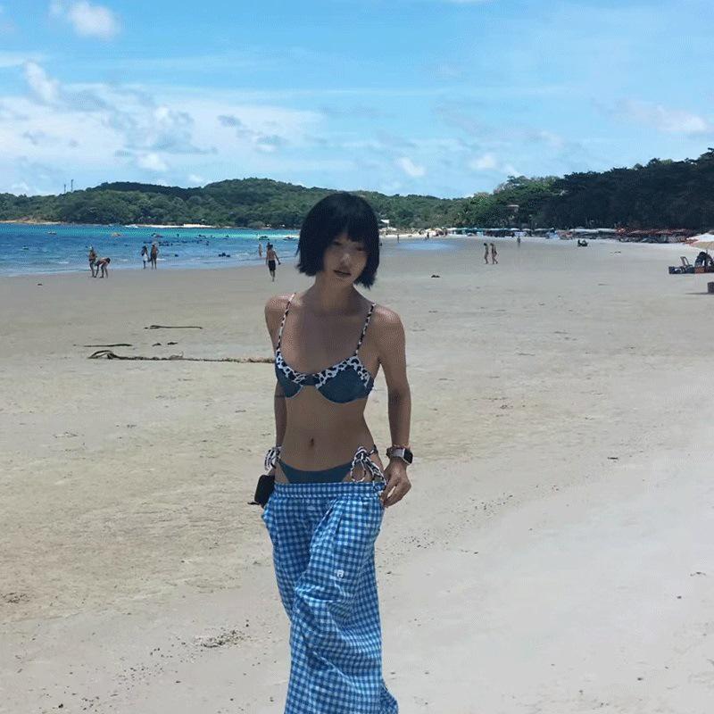 Summer 2025 Women's Denim Two-Piece Bikini - Sexy European American Style Swimwear