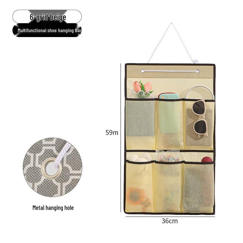 Wall-Mounted Fabric Hanging Organizer with Pockets - Essential Over-the-Door Storage for Dorms and Homes