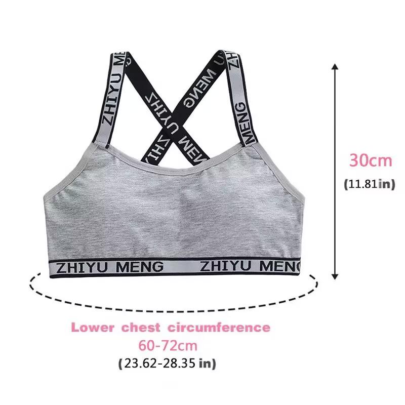 Young Girls Bra Cute Cotton Topic Teenage Training Underwear Natural Sling Fahsion Vest