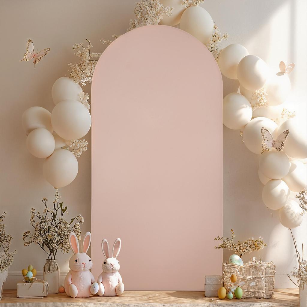 White Double-Sided Half-Round Cross Wedding Arch Kit for Party Decorations
