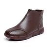 2025 Autumn Retro Shoes Woman Winter Boots  Women's Genuine Leather Shoes Female Ankle Boots Flat With Zip Botas