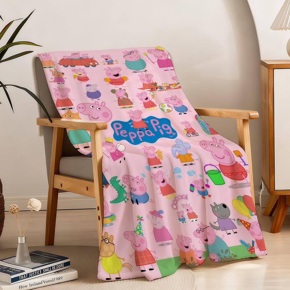 P-PeppaS-ES Blanket Throw Super Cosy Plush Living Room Sofa Couch Childish Birthday P-PigS Gifts