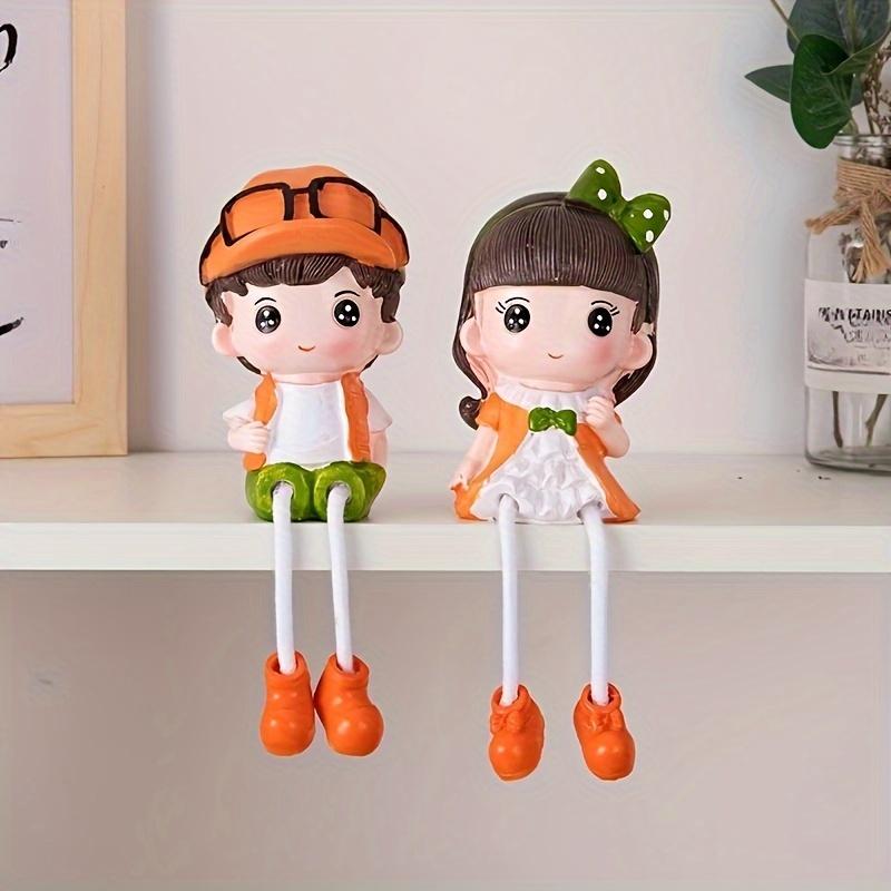 Charming Couple Hanging Dolls , Resin Wall Decor for Living Room, Wine Cabinet , Wedding Decoration , Perfect Gift Idea