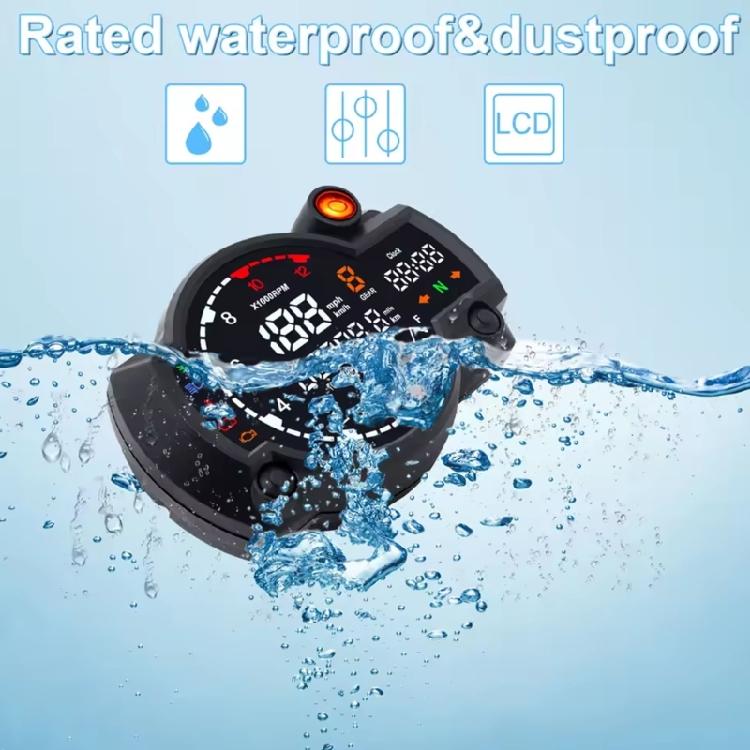 Weatherproof 12V Motorcycle Dashboard Speedometer Digital Odometer Fuel Gauge Monitoring System Weatherproof ABS Design