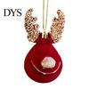 Bell Holiday Ornaments Christmas Red Flocking Wreath Snowfall Elk Noel Home Party Decor Pendant Snowy Winter for Tree Hanging Decorations