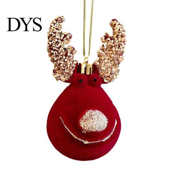 Bell Holiday Ornaments Christmas Red Flocking Wreath Snowfall Elk Noel Home Party Decor Pendant Snowy Winter for Tree Hanging Decorations