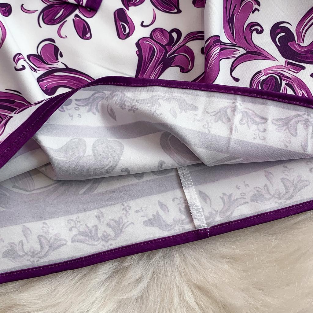 Spring Autumn Women Vintage Blue and White Porcelain Print Designer Runway Dress Full Sleeve Knee Length Party Dresses