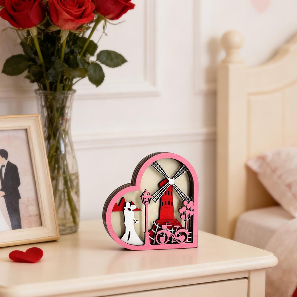 Valentine's Day Wooden Plaques, Festive Background Wall Decorations