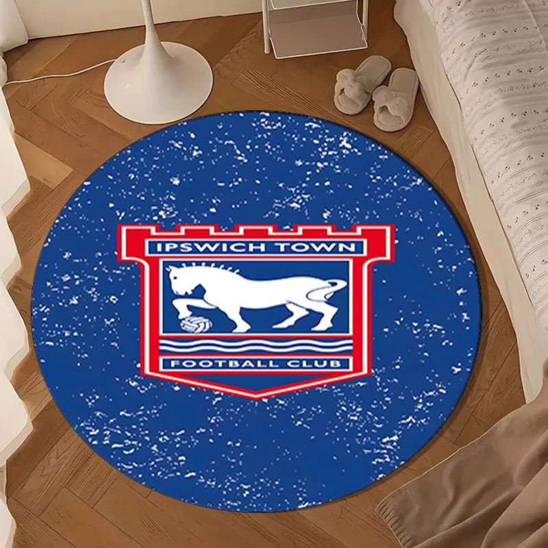 FC Ipswich Crest Round mat Home Decor, Chair rug For livingroom,Bedroom, doormat home decor Birthday Gift Christmas Gifts