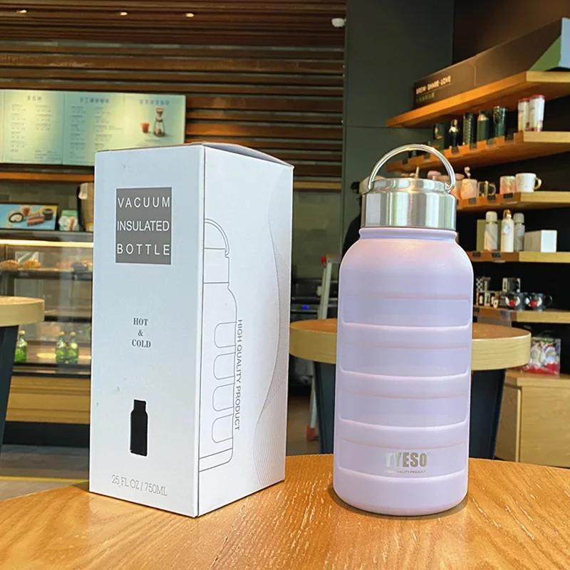 Termoska na vodu Tyeso 1000ml 750ml 360ml Dvojitá nerezová vakuová baňka Hrnek přenosný venkovní fitness sportovní kelímek na nápoje