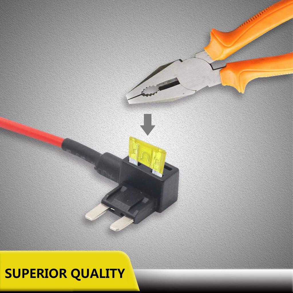 FT2-10 10 Pack 12V Car Add-a-Circuit Fuse Tap Adapter Mini ATS Blade Automotive Fuse Holder with 10pcs 10A, 20A Fuses