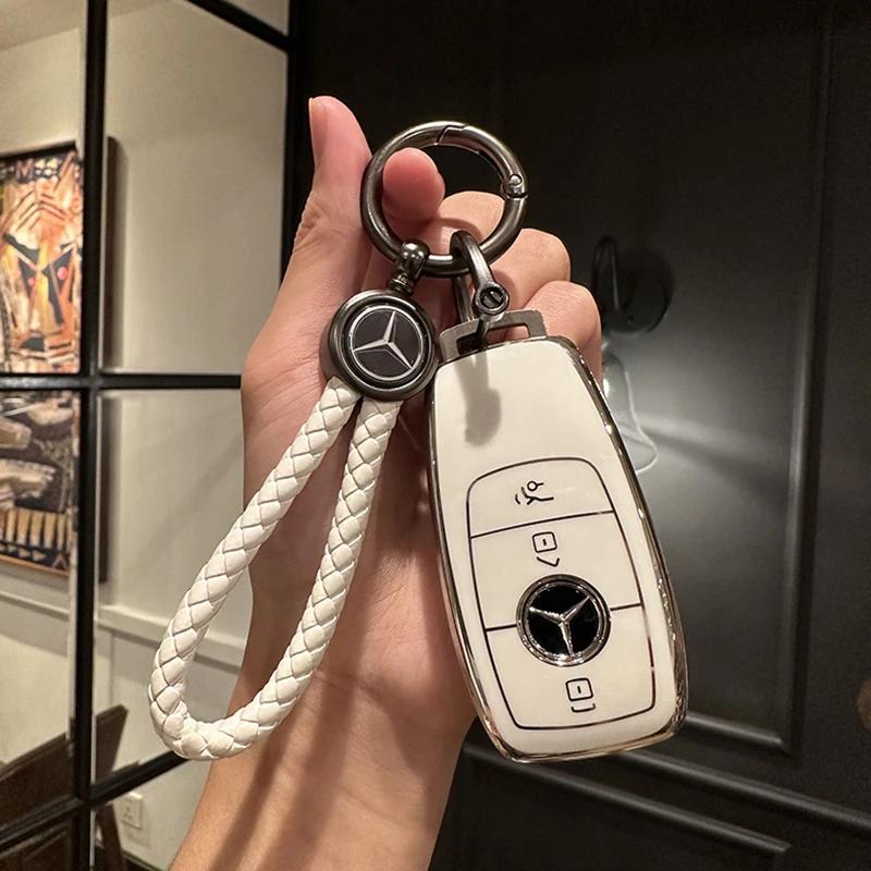 ULA5 Car Key Case Shell Fob For Mercedes Benz A C E S G Class GLC CLE CLA GLB GLS W177 W205 W213 W222 X167 AMG Keychain