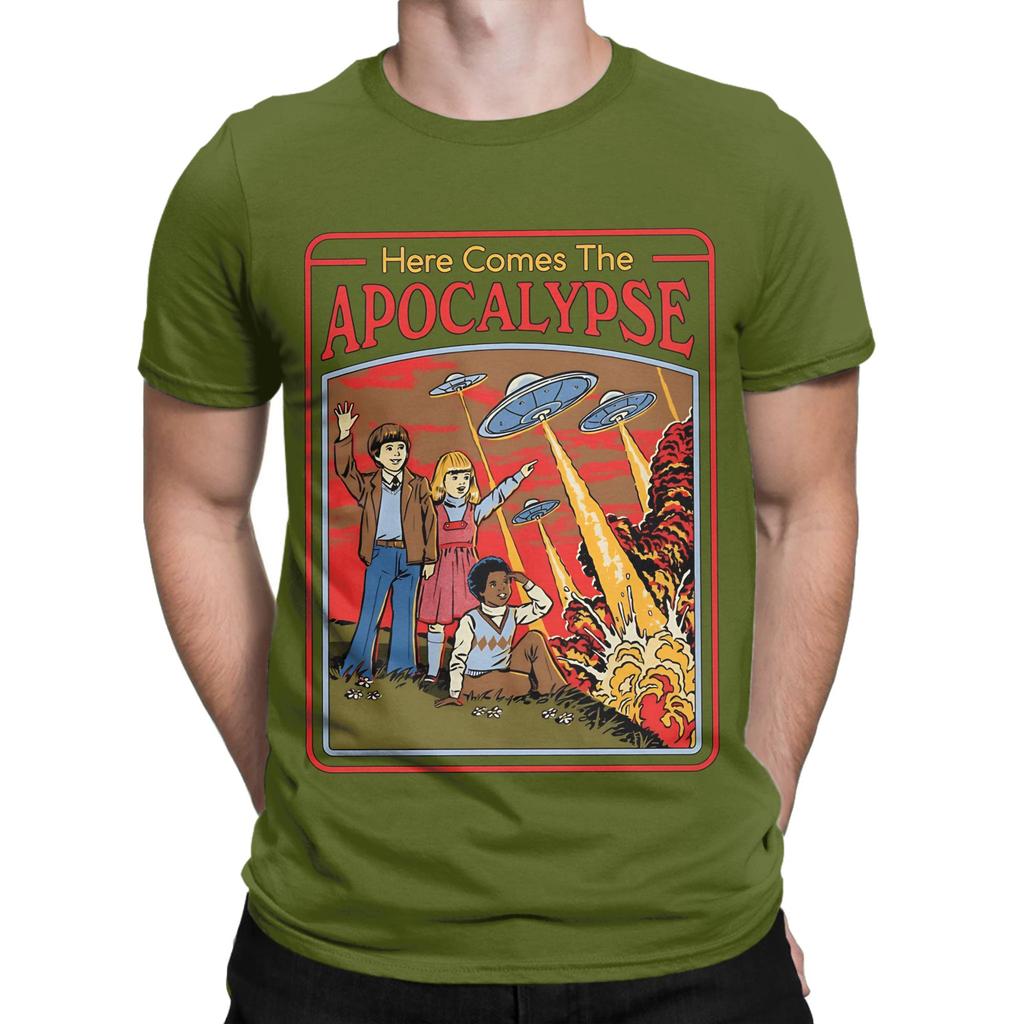 Here Comes The Apocalypse Ufo Graphic 100 Cotton Tshirt Ufo Tops Tees For Unisex
