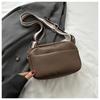 Nuova Borsa a Tracolla Multi-strato Donna Colore Unico Borsa a Spalla con Cinturino Largo in Pelle PU Vintage