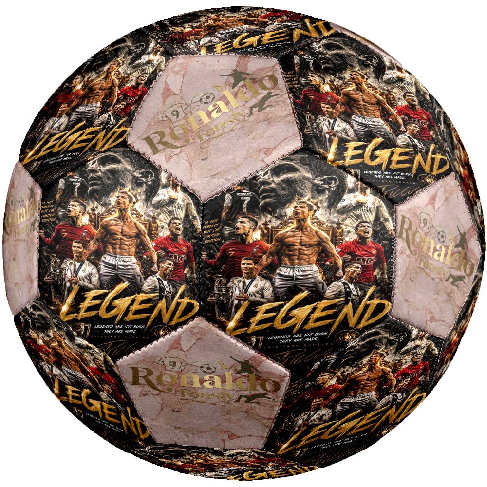 Ronaldo's Golden Legend: Ronaldo's Legacy Size 5 Football Machine Sewn Indoor/Outdoor Training and Matches Surprise Collection Gift