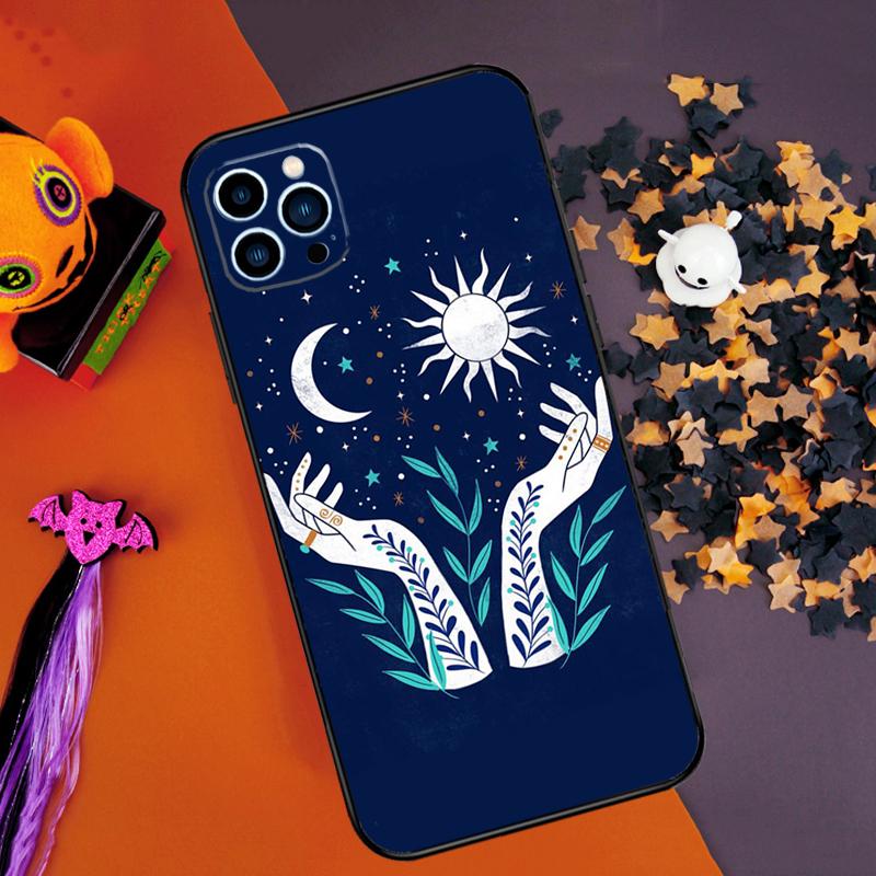Sun Moon Art Bumper Case For iPhone 15 16 14 Pro Max 11 12 13 Pro Max Mini XR 16e 16 15 Plus Phone Cover