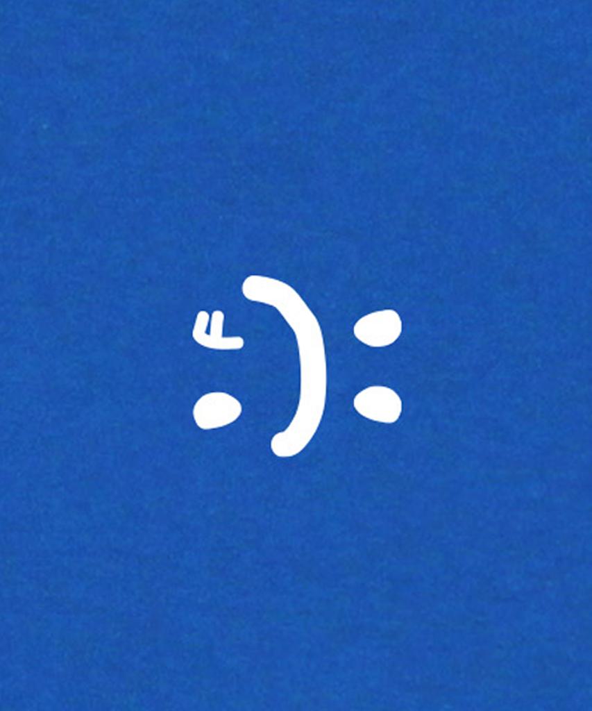 GRAVER [Unisex] Small Double Drawing Smile Sweatshirt_Cobalt Blue