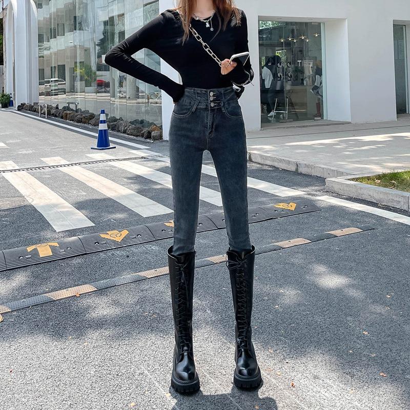 High-waisted Design Slim Pants with Hip Lift