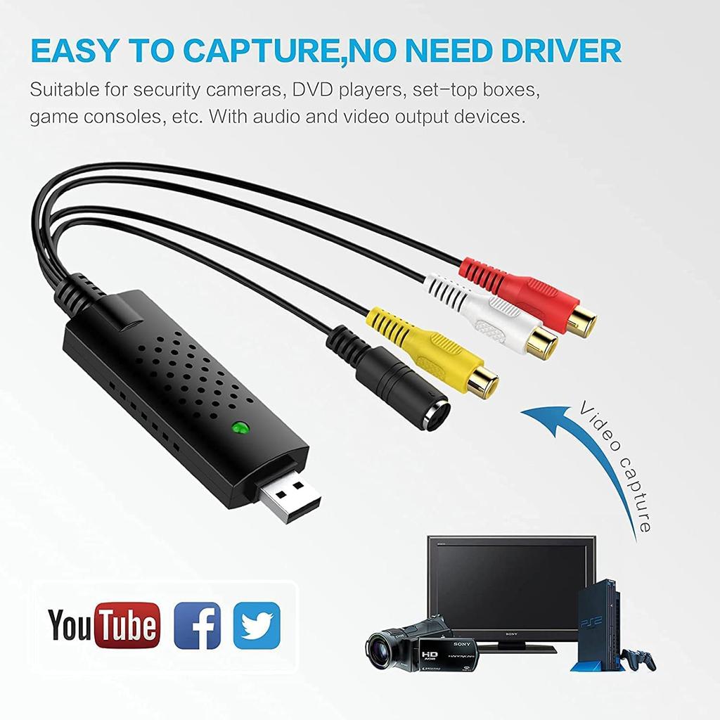 USB 2.0 Capture 4-kanálové video TV DVD VHS karta adaptéru pro zachycení zvuku TV Video DVR
